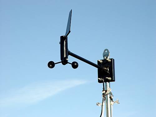 Anemometer and direction data are transmitted to Ipaq.