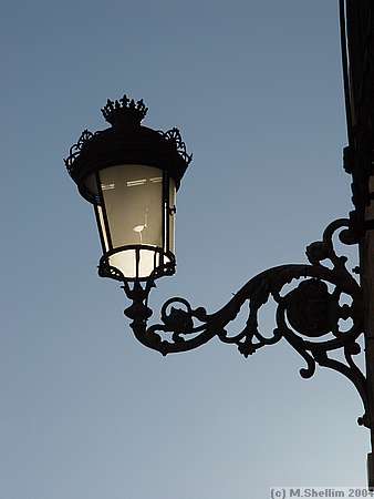 Lamp outside church, Cogolludo