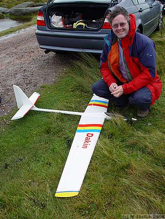 Greg Dakin won the comp with his Race M. Seen here before the comp, with Vector aerobat.
