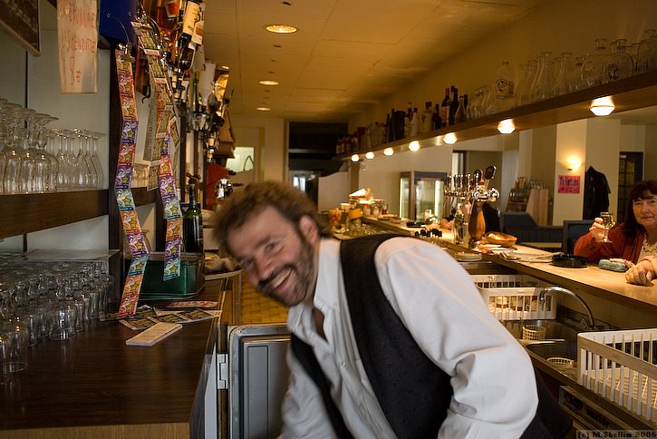 The whacky barman at the local cafe
