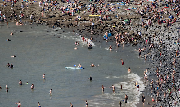 The beach at Southerndown was packed