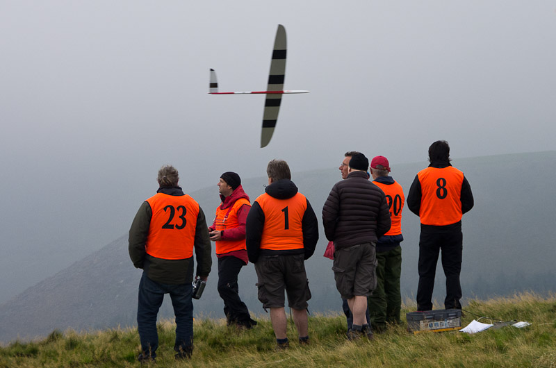 Day 1. Low cloud delayed the start. But it didn't stop the sport flying, despite at least one momentary disappearance.
