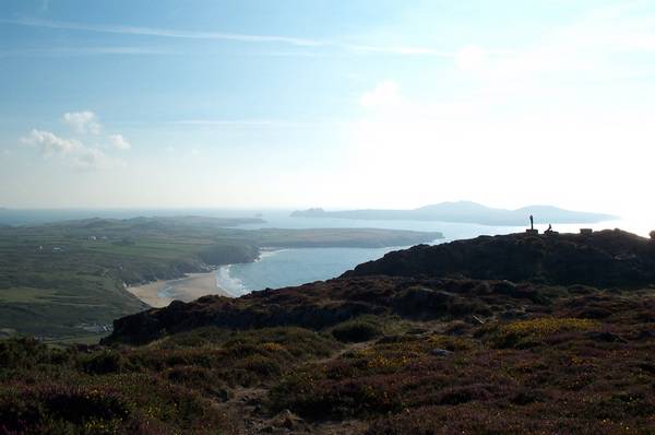 View from Carn Lidi Whitesands bay with Ramsay Island in the distance.