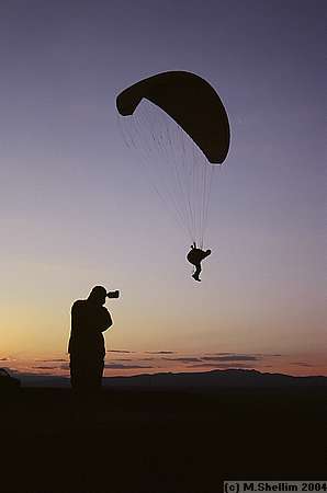 Kevin shooting the paraglider.