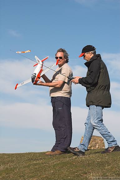 John Norman and Andy Blackburn perform pre flight checks