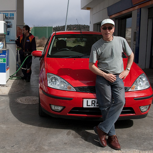 Yours truly filling up for the journey ahead to La Muela
