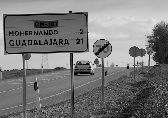 The road from Humanes back to Guadalajara
